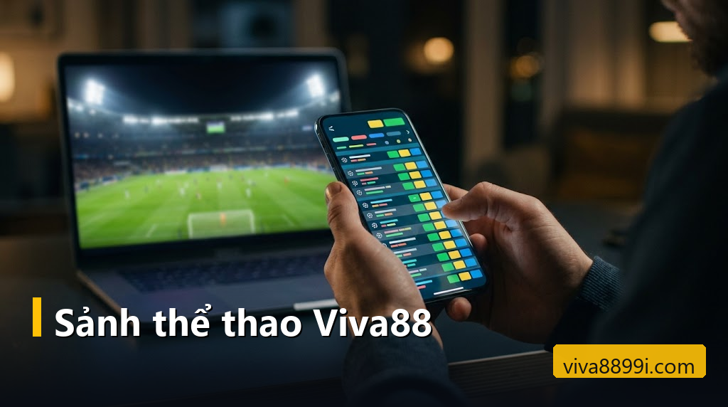 Viva88 thể thao: cách đọc bảng kèo, các loại cược phổ biến và giữ vốn khi cược bóng đá 19 Điện thoại hiển thị danh sách trận bóng và cột tỷ lệ kèo thể thao Viva88