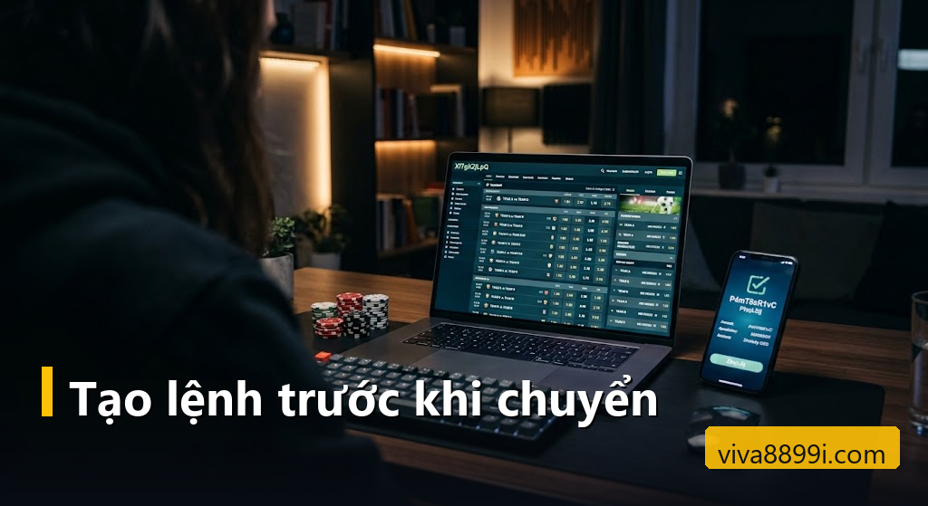 Nạp rút Viva88 từ A đến Z: hạn mức, mốc 12 giờ trưa và cách để lệnh không bị treo 3 Laptop hiện bảng kèo bóng đá bên điện thoại xác nhận chuyển khoản và chồng chip