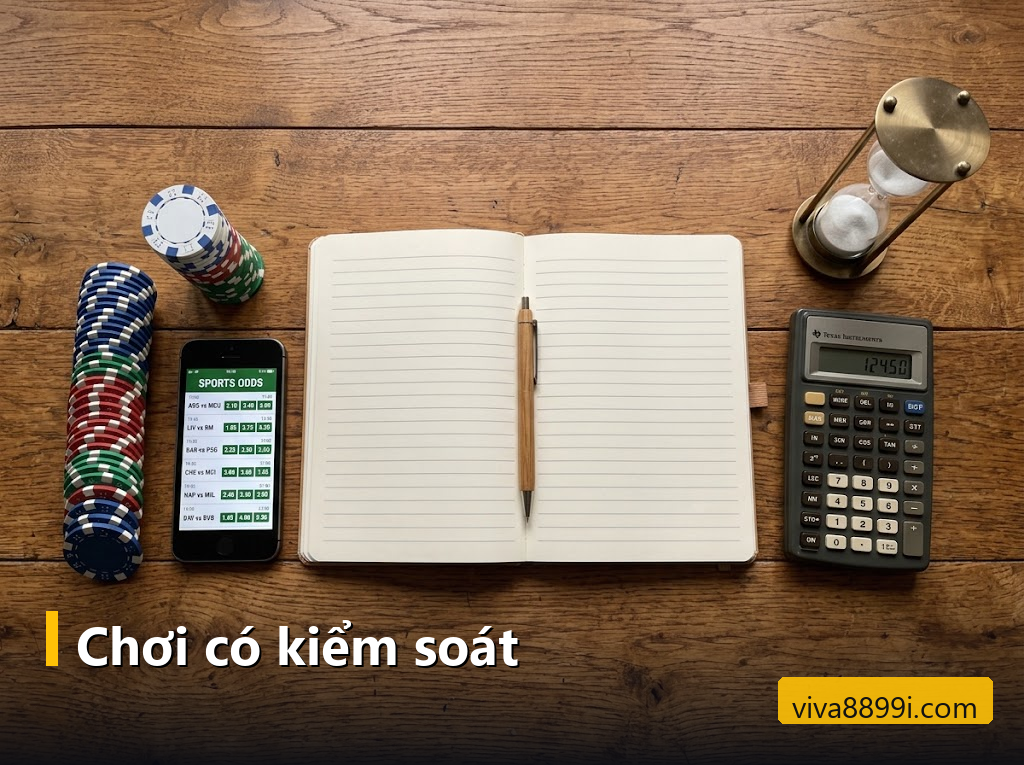 Viva88 là gì? Toàn cảnh Viva8899 từ đăng ký, sảnh cược đến nạp rút 6 Sổ tay, máy tính bỏ túi, đồng hồ cát, chồng chip và điện thoại mở bảng tỷ lệ kèo